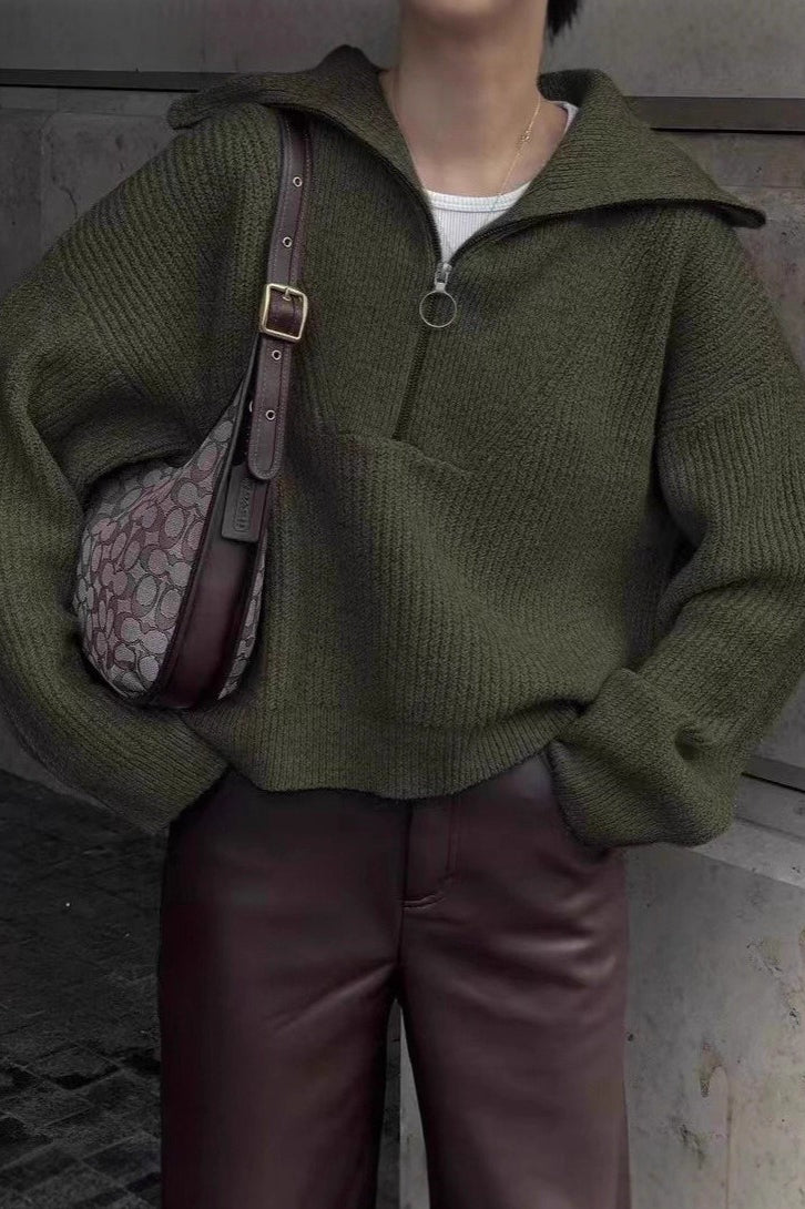 Half Zip Knit Sweater