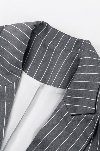 Striped Suit Blazer Two Piece Set