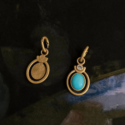Vintage Green Zirconia Gold Earrings