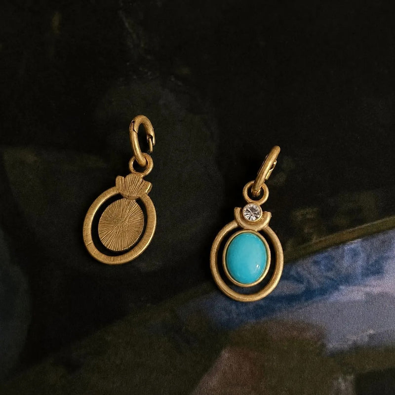 Vintage Green Zirconia Gold Earrings