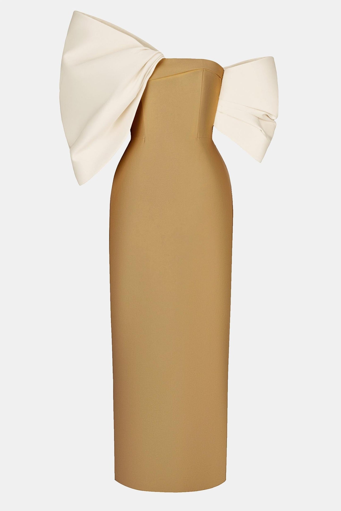 Bow Off-shoulder Asymmetrical Midi Dress