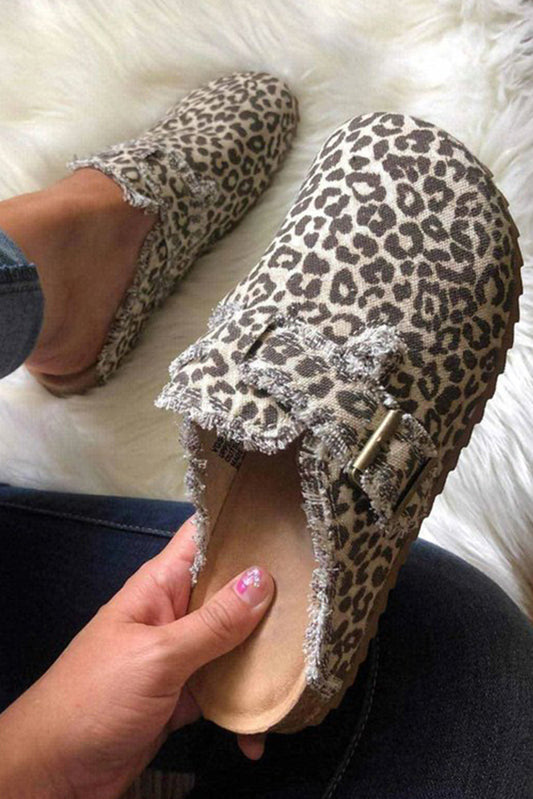 Fashionable Printed Raw Edge Flat Shoes