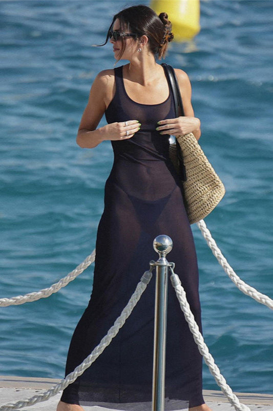 Sheer Mesh Beach Resort Maxi Dress