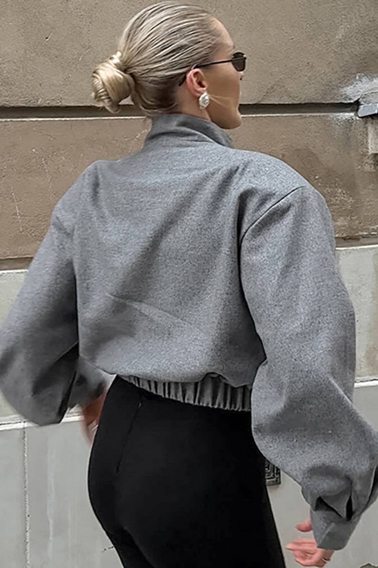 Grey Wool Short Coat