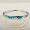 Blue Opal Bangle Bracelet