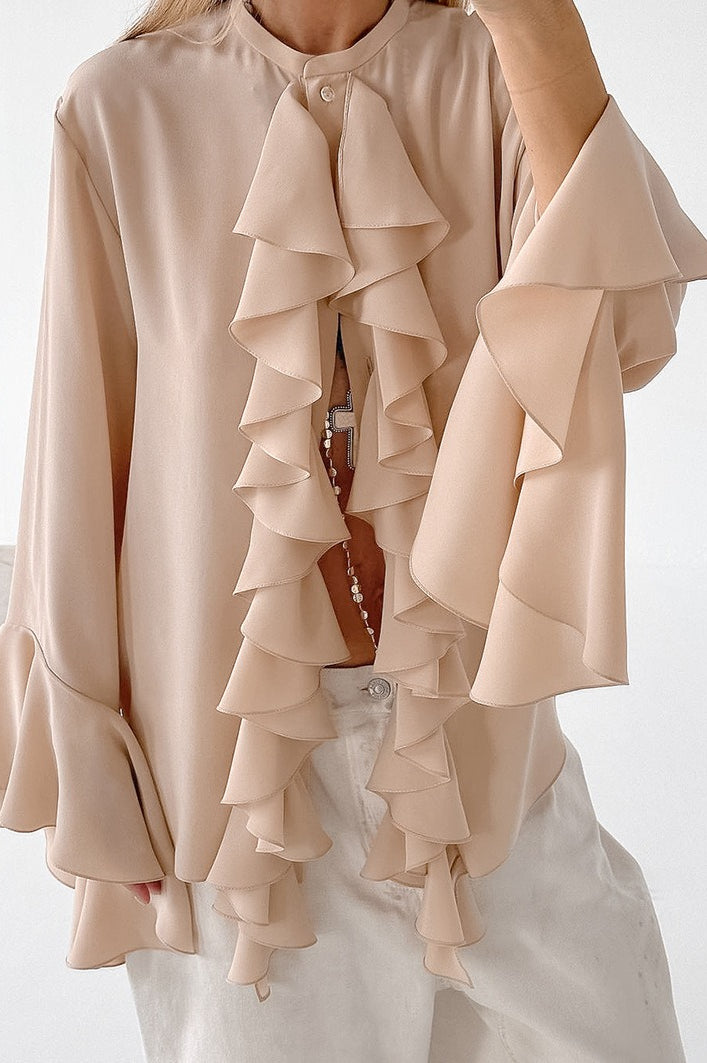 Ruffled Long-sleeve Blouse