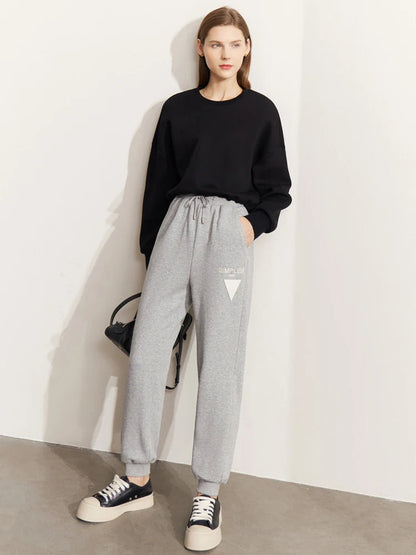 Minimalism Ankle-length Straight Sweatpants