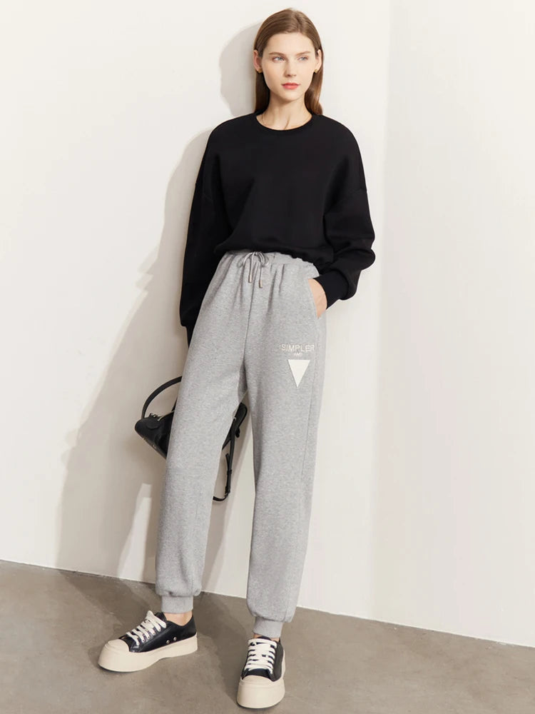 Minimalism Ankle-length Straight Sweatpants