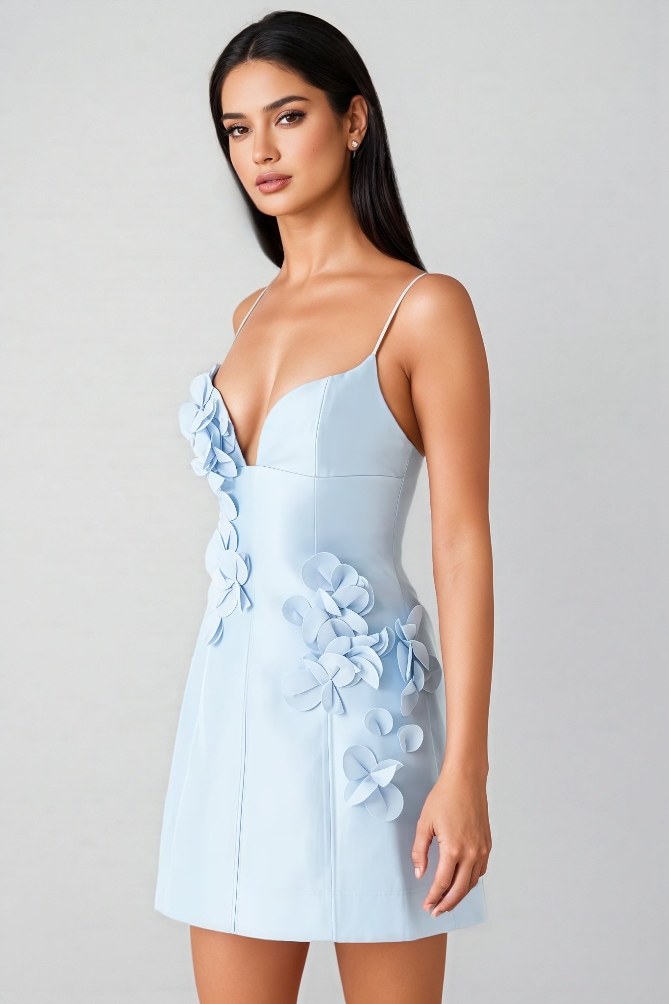 Raldris Blue Backless 3d Mini Dress