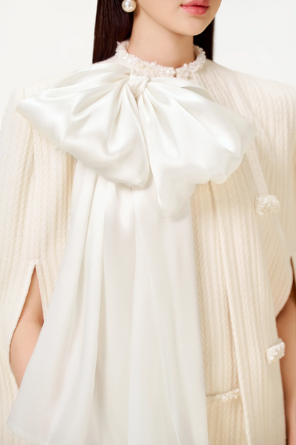 Abene Sleeveless Beaded Embellished Knit Mini Dress