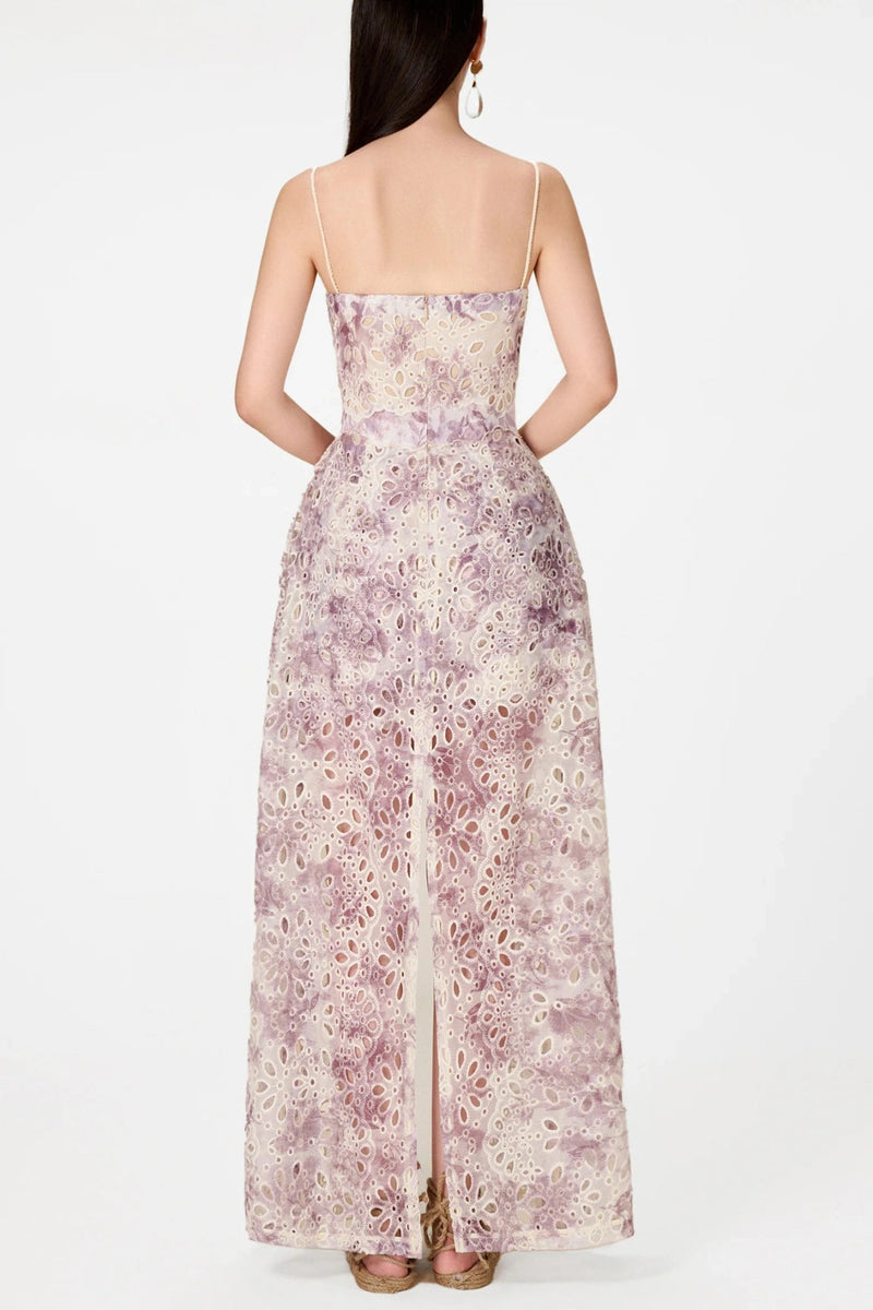 Abetzi Embroidered Shorts & Maxi Dress Set - Purple