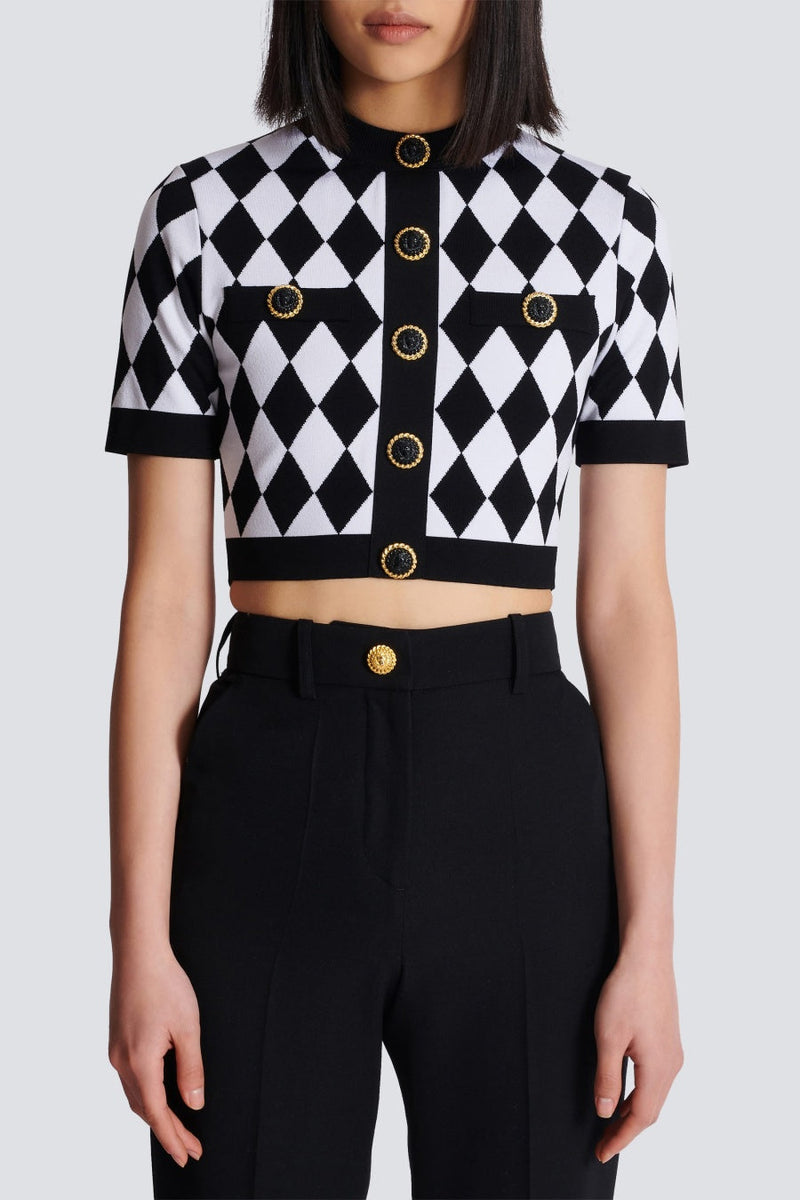 Abiga Diamond Jacquard Knit Skirt