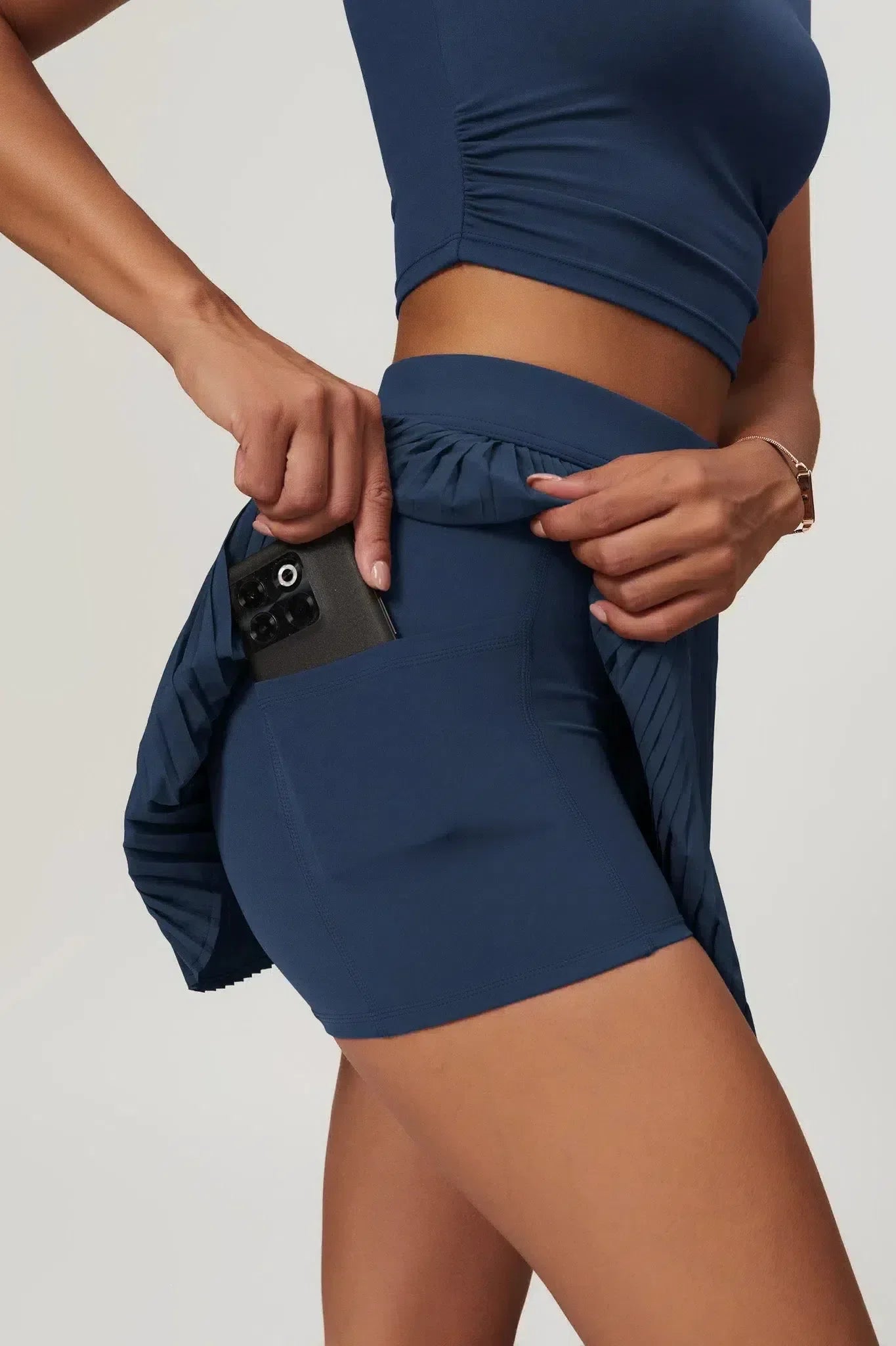 Abriana – Pleated Design Mini Skirt