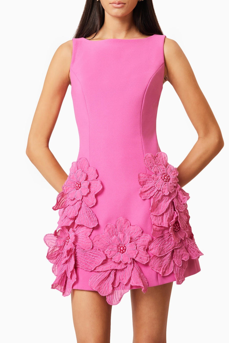 Adalgisa Appliqué Mini Dress - Pink