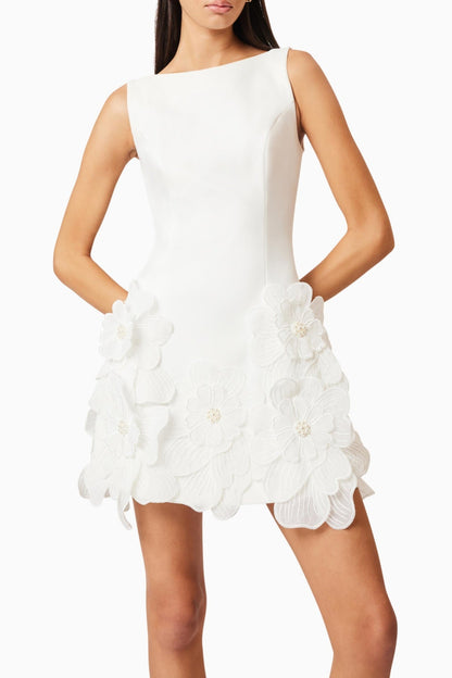 Adalgisa Appliqué Mini Dress - White