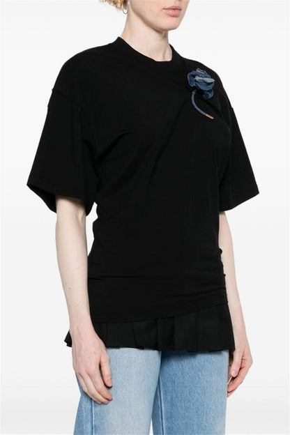 Adrienne Ruched T-shirt - Black