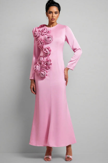 Samala 3d Satin Maxi Dress