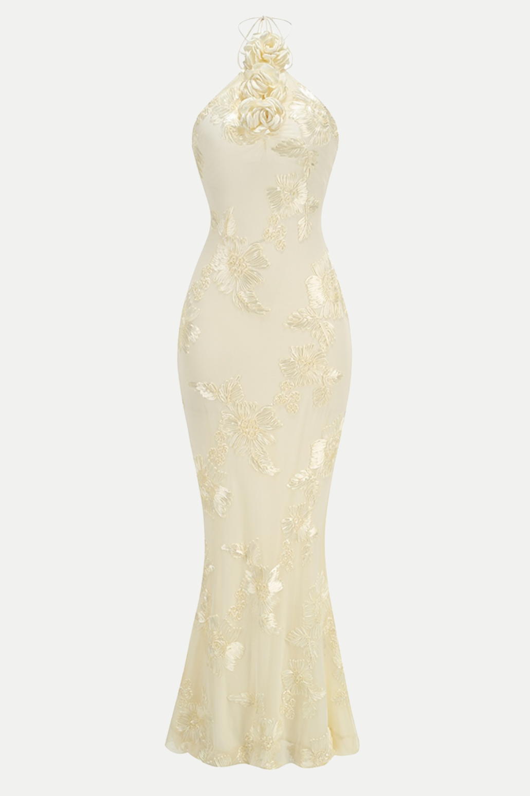 Aenkins Halter Maxi Dress - Beige