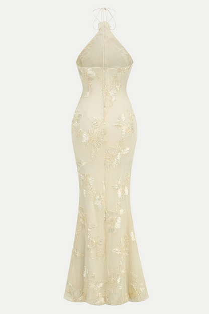 Aenkins Halter Maxi Dress - Beige