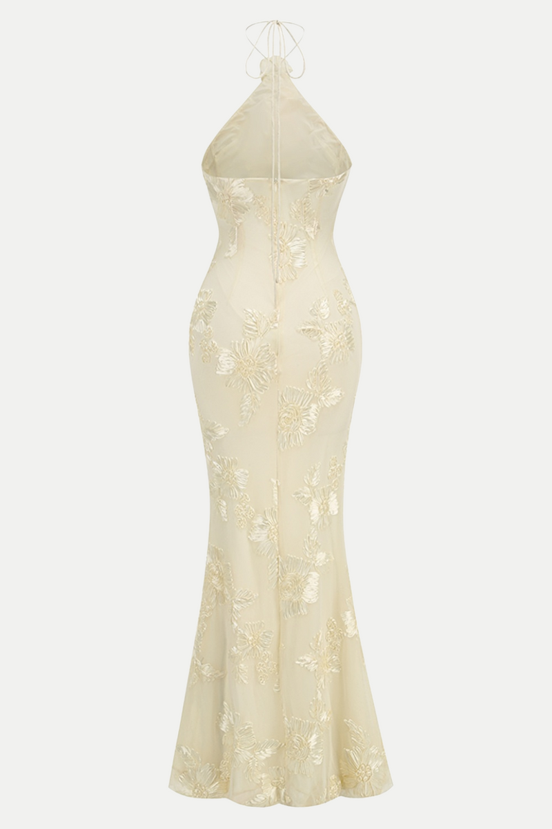 Aenkins Halter Maxi Dress - Beige