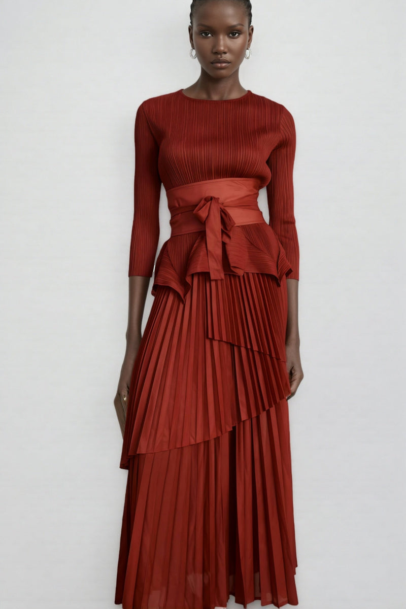 Ulane Irregular Top Maxi Dress Two Piece Set