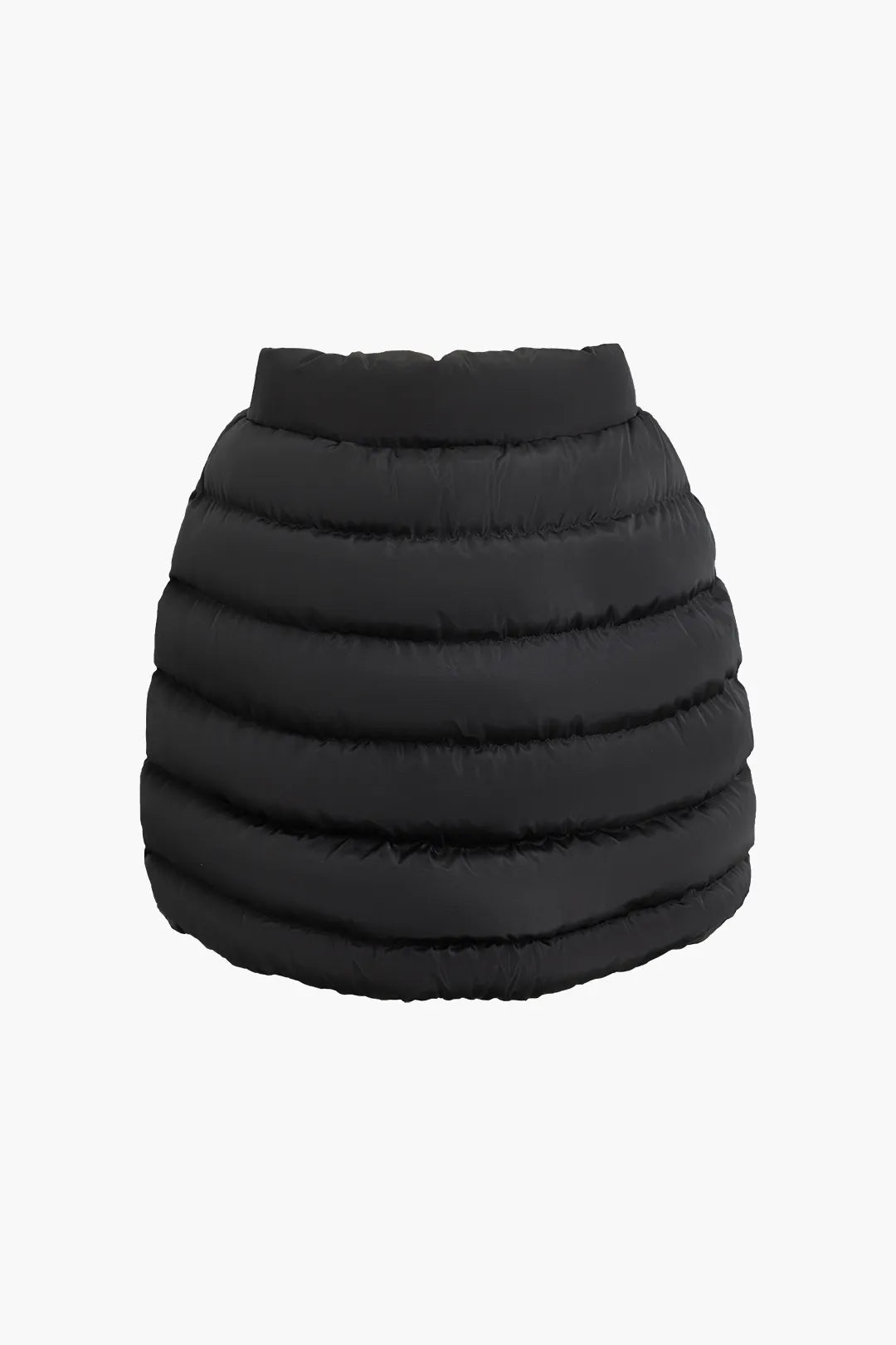 Aily Black Button Up Puffer Mini Skirt