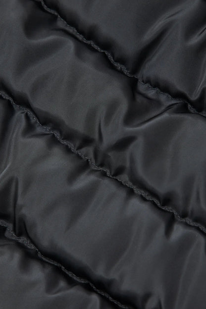 Aily Black Button Up Puffer Mini Skirt