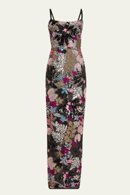 Aislinn Sequin Embroidered Maxi Dress