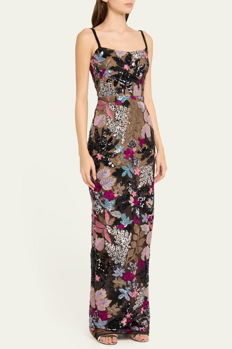 Aislinn Sequin Embroidered Maxi Dress