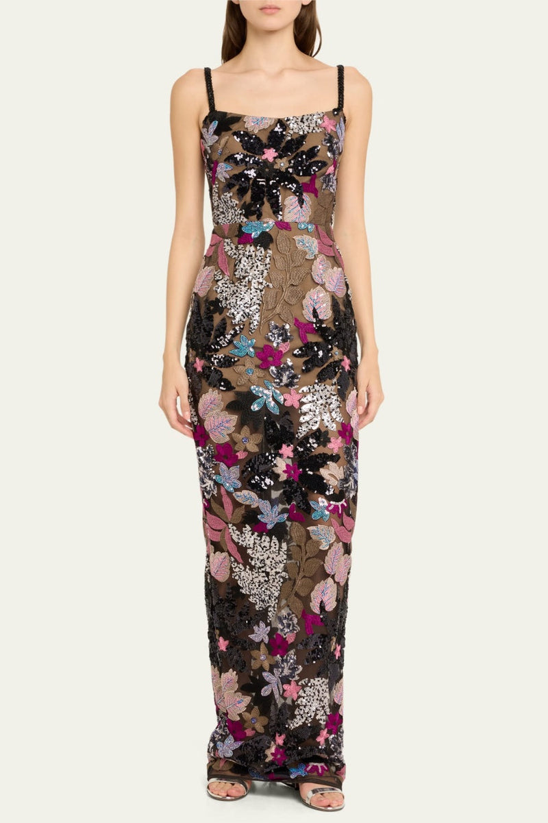 Aislinn Sequin Embroidered Maxi Dress