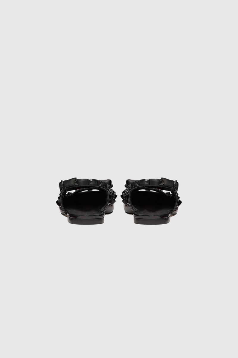 Alpha Studded Bow Flats in Black