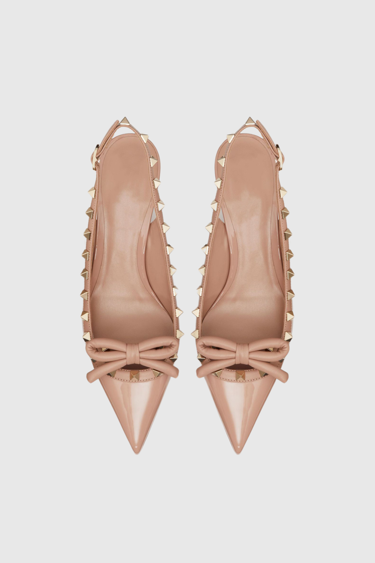 Alpha Studded Bow Flats in Pink