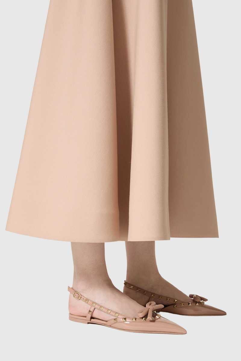 Alpha Studded Bow Flats in Pink