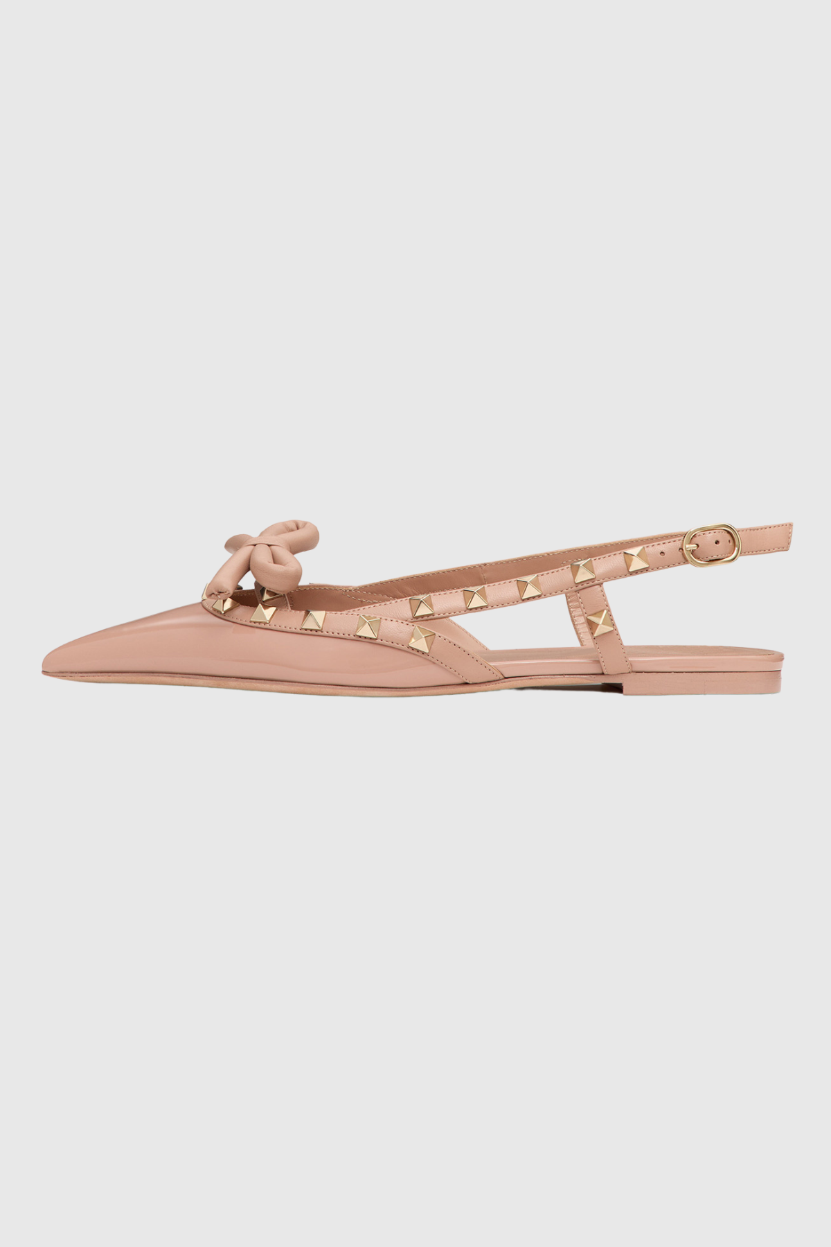 Alpha Studded Bow Flats in Pink