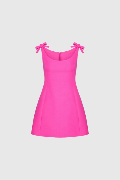 Amaziah Bow Sleeveless Mini Dress