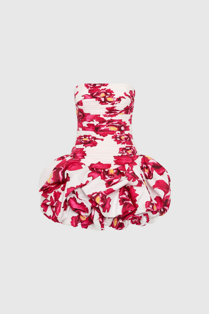 Americus Ruch Strapless Mini Dress in Red