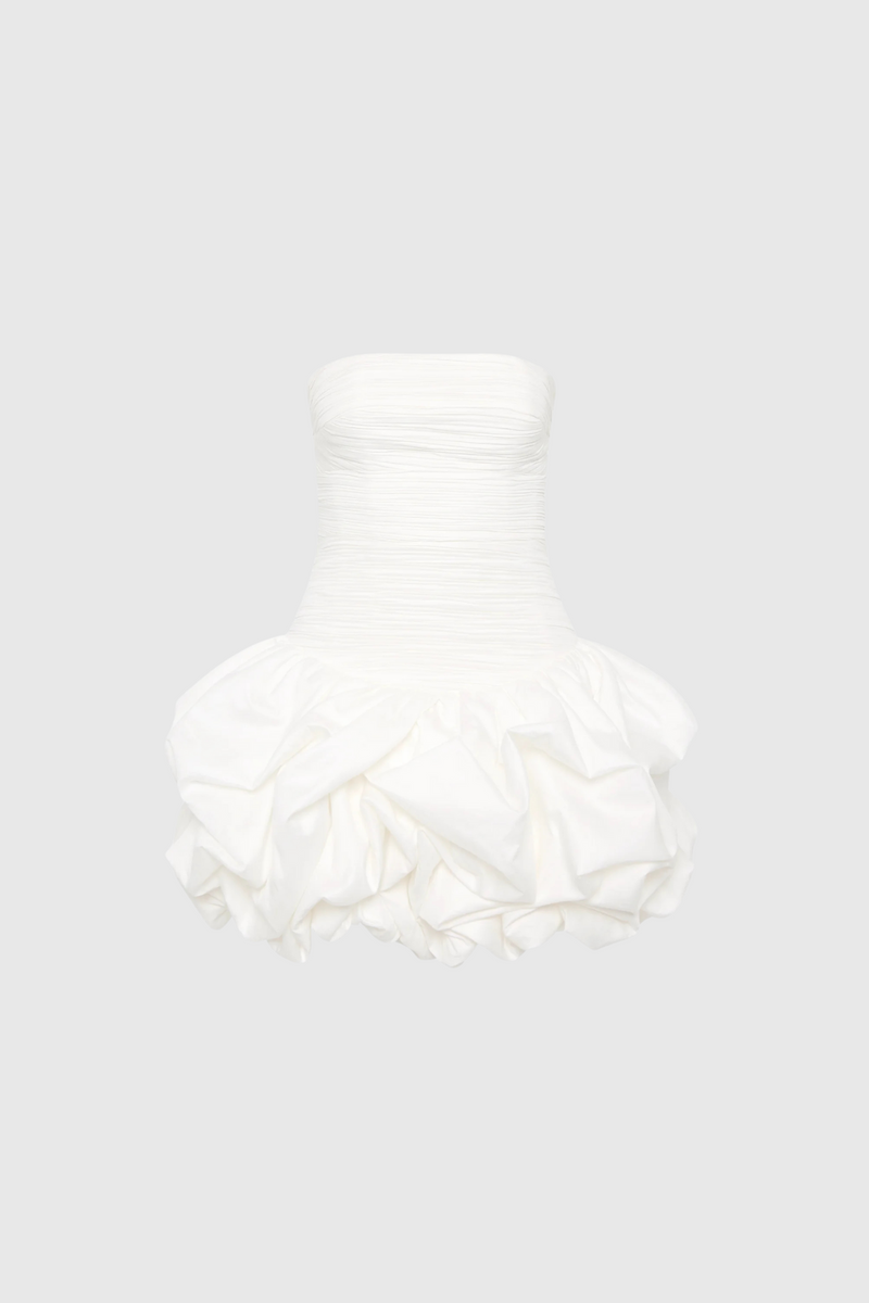 Amerigo Ruch Strapless Mini Dress in White