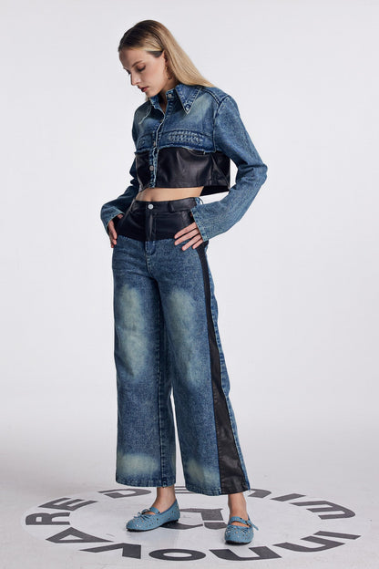 Amro Deconstruct Fringe Denim Pants Set