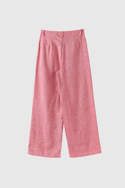 Anang Lapel Strapless Three Piece Pants Set in Pink