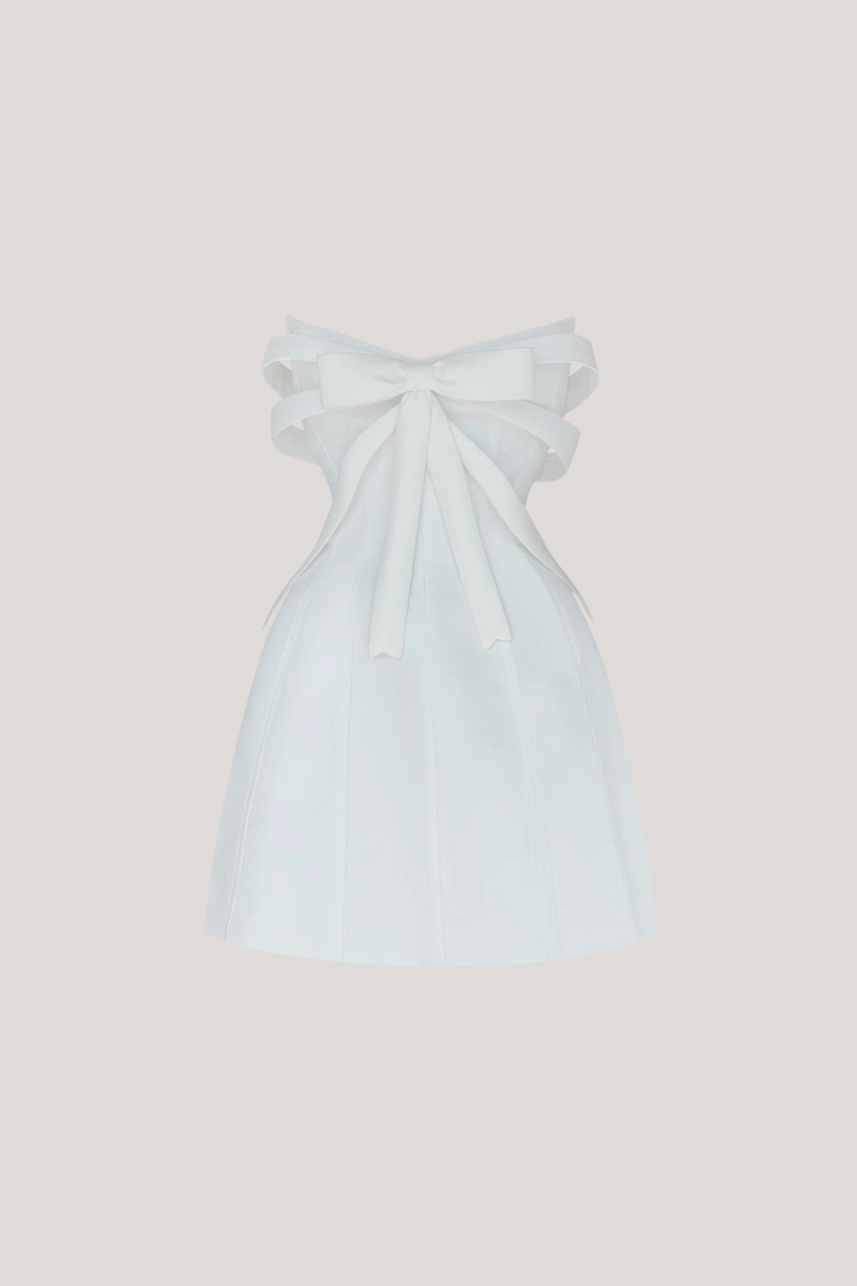 Ananiasz Strapless Bow Bodycon Mini Dress in White