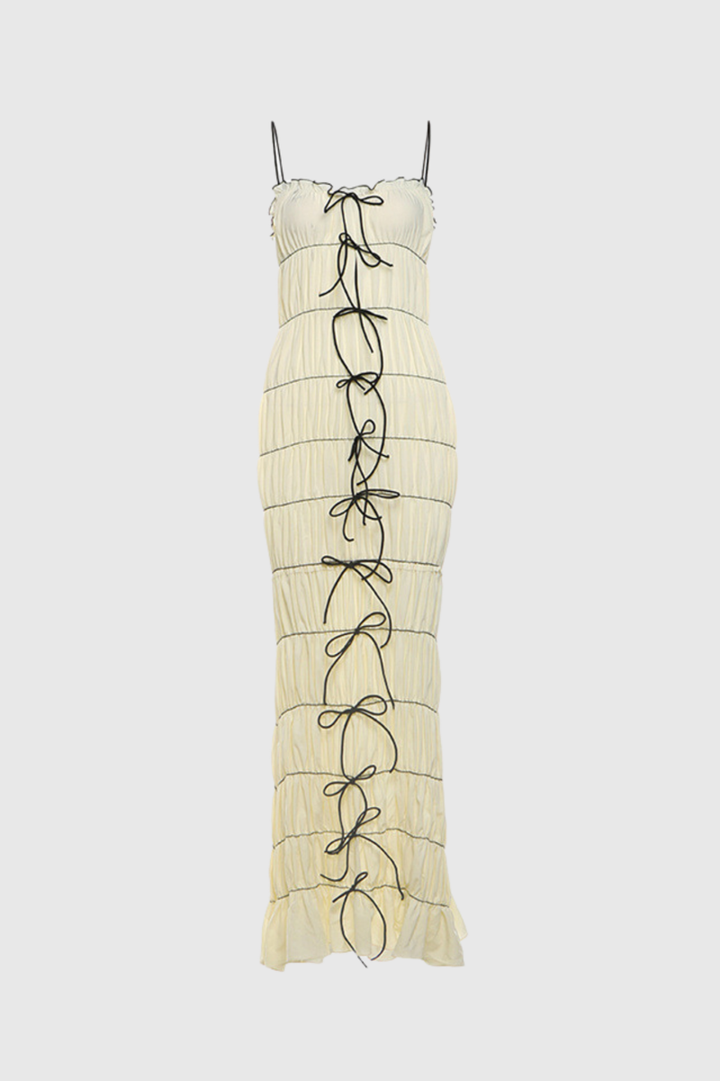 Ananke Ruch Bow Spaghetti Maxi Dress