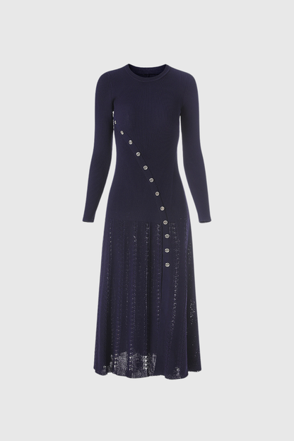 Anasazi Button Ruffle Knit Maxi Dress