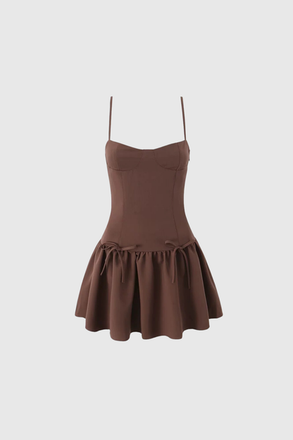 Anemone Spaghetti Bow Bodycon Mini Dress