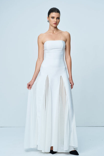 Aniyah Strapless Deconstruct Maxi Dress