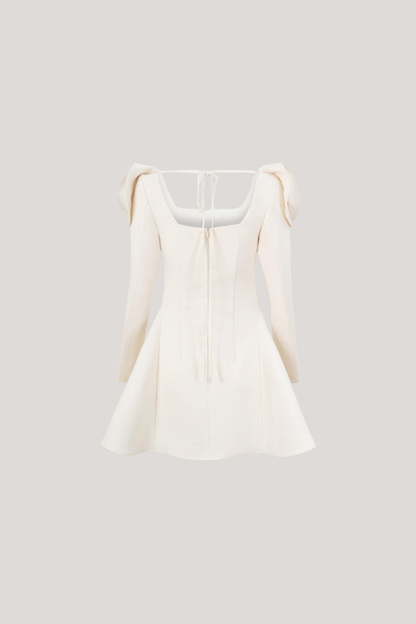 Annette Flower Square Neckline Mini Dress