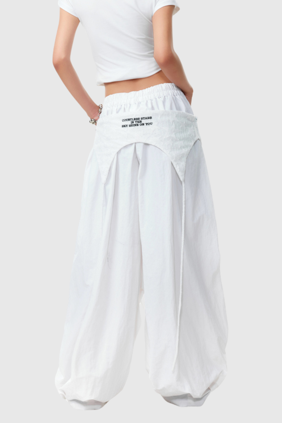 Anouk Asymmetric Deconstruct Wide Pants in White