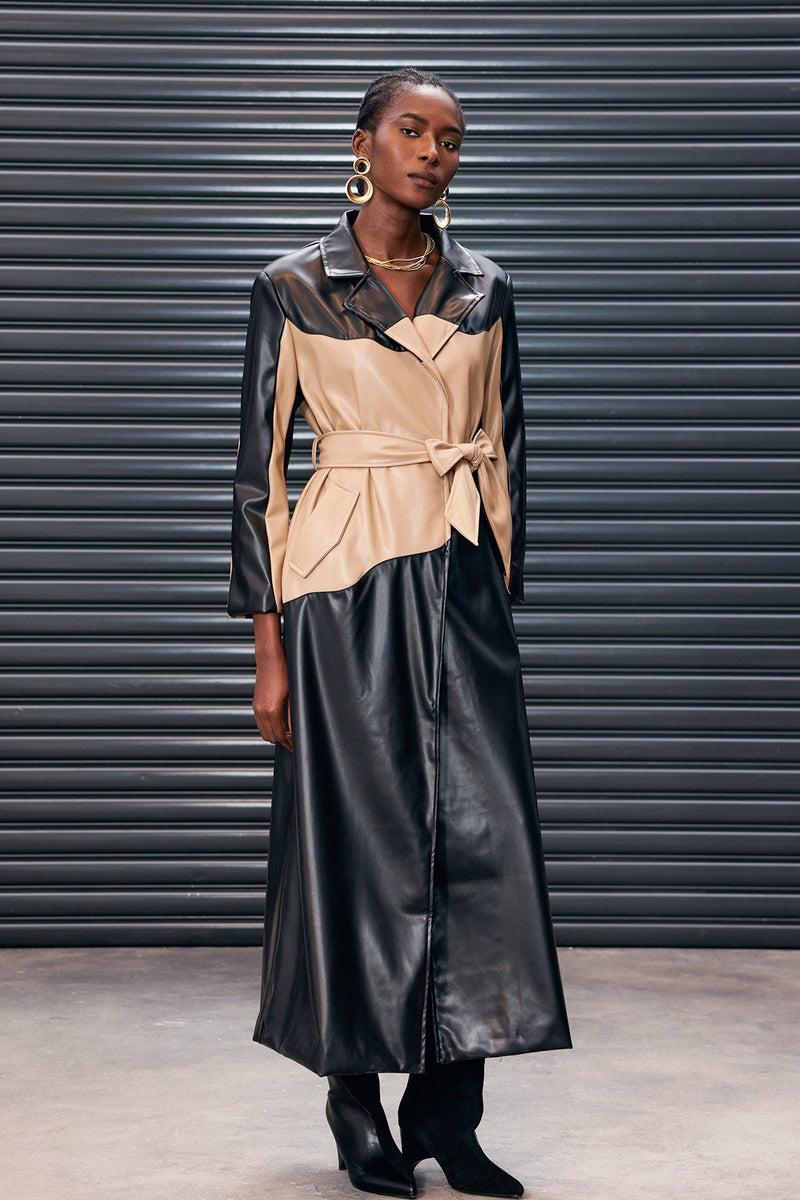 Antioco Deconstruct Lace Up Leather Coat