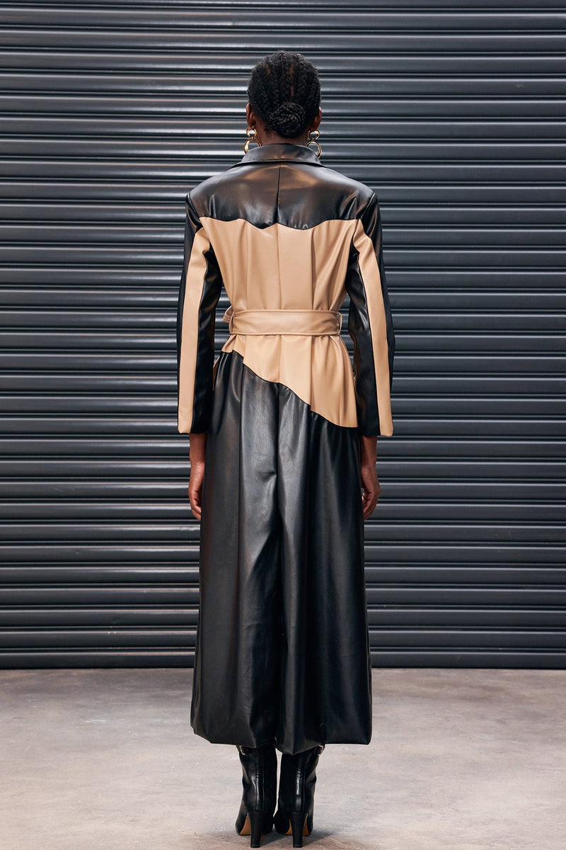Antioco Deconstruct Lace Up Leather Coat