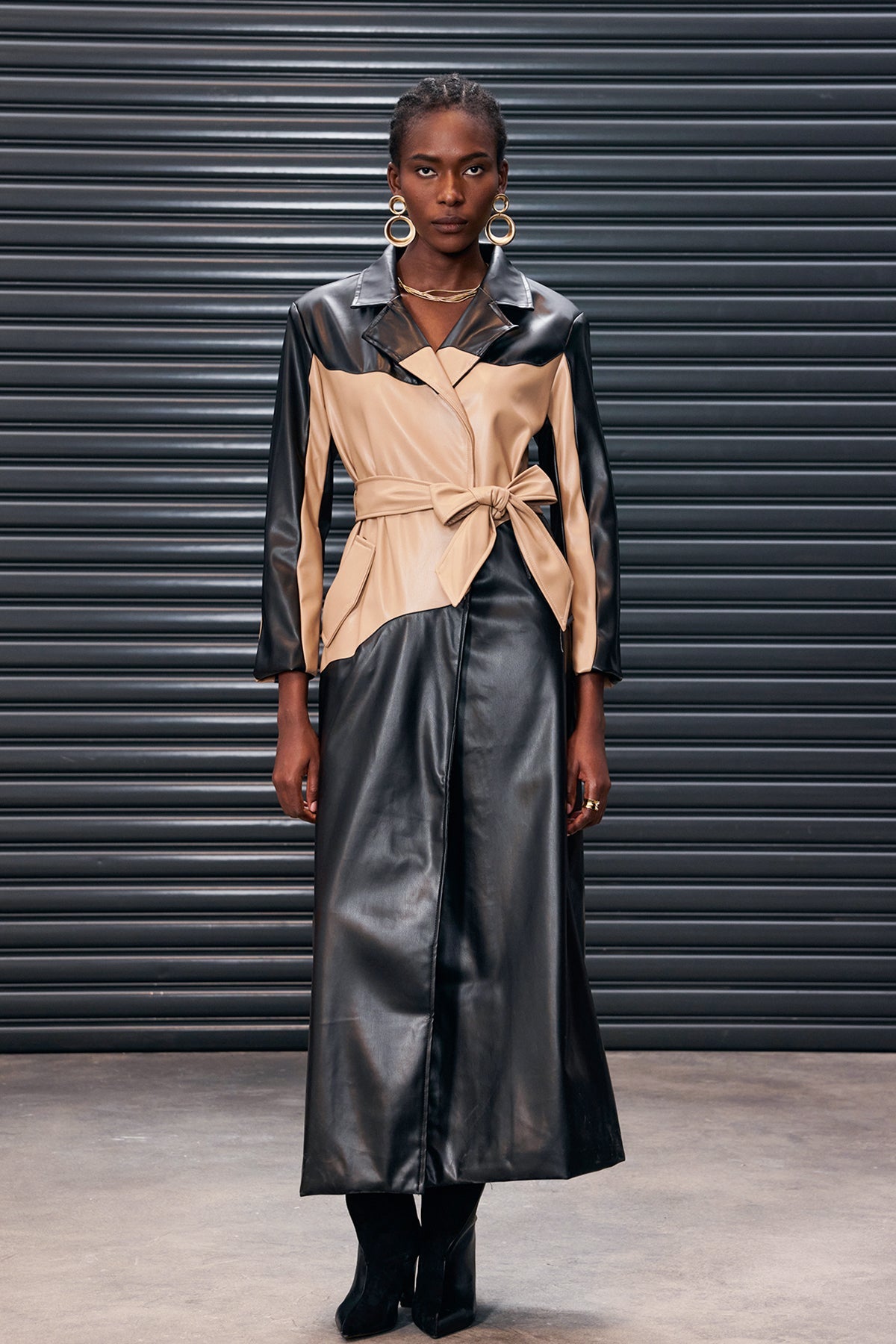 Antioco Deconstruct Lace Up Leather Coat