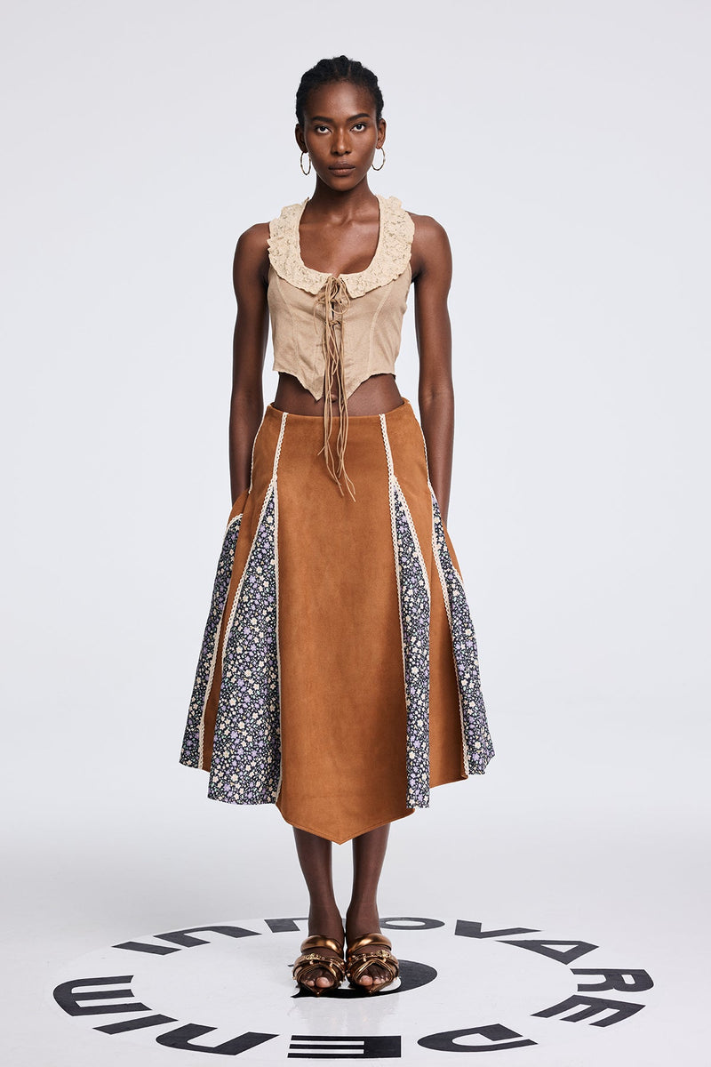 Aoko Suede Split Skirt